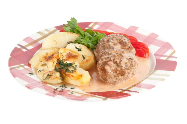 Meatballs with potatoes — Stock Photo, Image