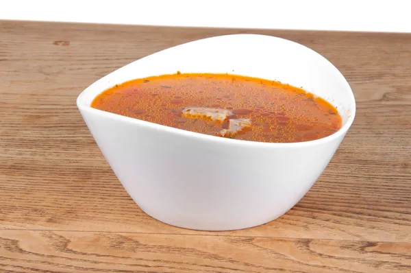 Tazón de sopa de tomate caliente — Foto de Stock