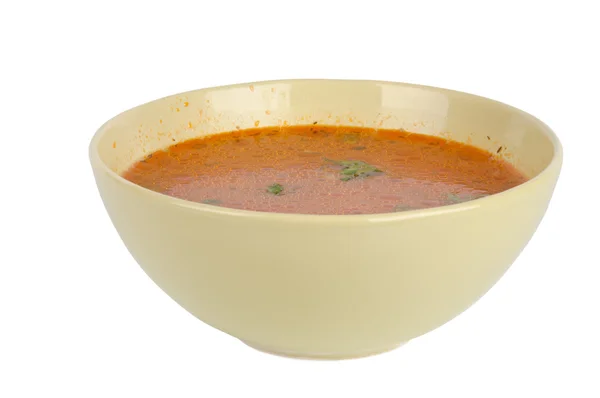 Skål med varm tomatsoppa — Stockfoto