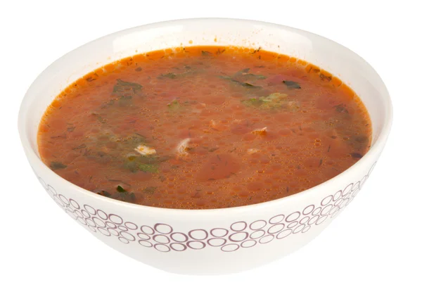 Bowl of hot tomato soup — Stock Photo, Image