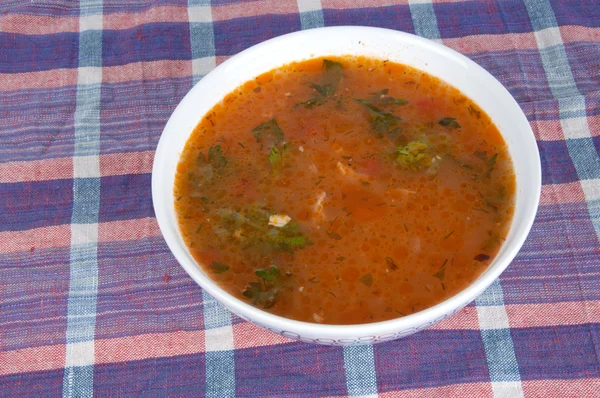뜨거운 토마토 수프 그릇 — 스톡 사진