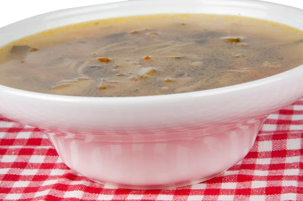 Грибной суп в миске — стоковое фото