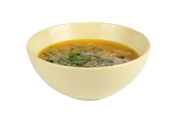 Houbová polévka v misce — Stock fotografie
