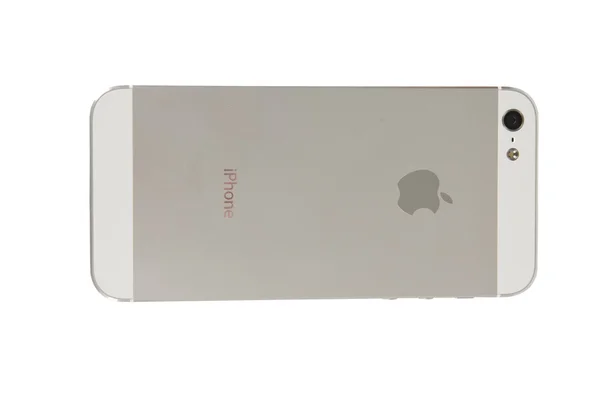 Close-up witte telefoon op een witte achtergrond — Stockfoto