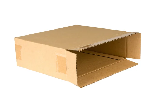 Картонная коробка, изолированная — стоковое фото
