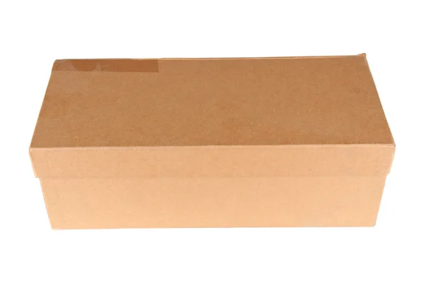 Closed shipping cardboard box isolated — Stock Photo, Image