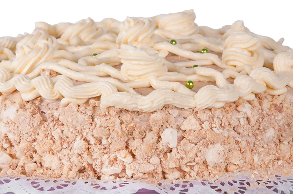 Meringue cake with nuts — Stock Photo, Image