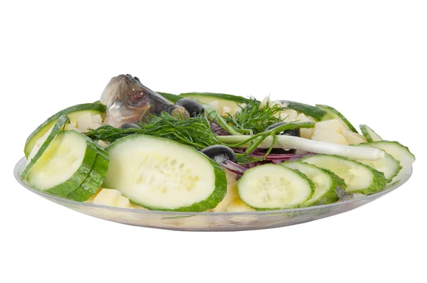 鲱鱼和洋葱土豆 — 图库照片