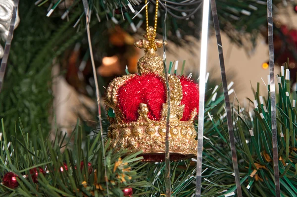 Christmas-tree decorations on a christmas fur-tree — Stock Photo, Image