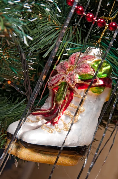 Christmas-tree decorations on a christmas fur-tree — Stock Photo, Image