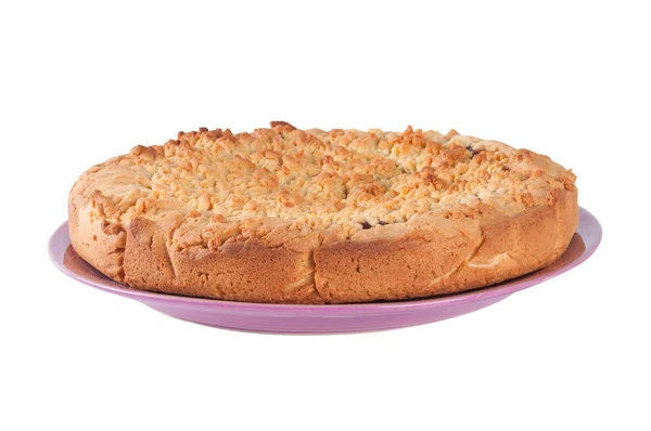 Plommon tårta på plattan — Stockfoto