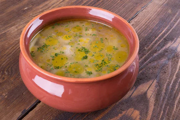 Kjøttbollesuppe i en skål – stockfoto