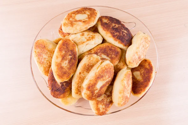 Potato patties in a glass dish — Stock Photo, Image