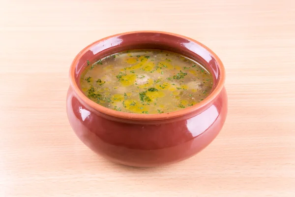 Meatball soup in a bowl — Stock Photo, Image