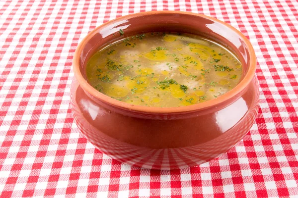 Fleischbällchensuppe in einer Schüssel — Stockfoto