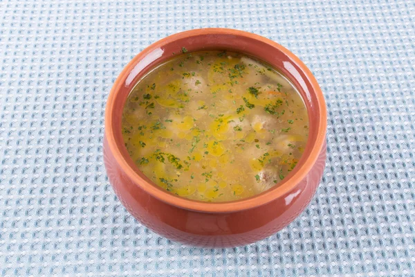 Meatball soppa i en skål — Stockfoto
