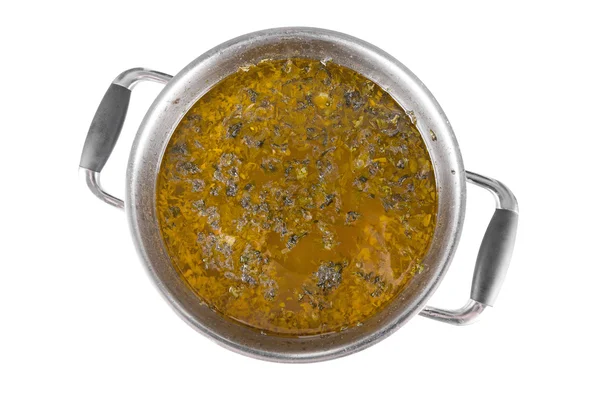 Panela grande com sopa de azeda — Fotografia de Stock