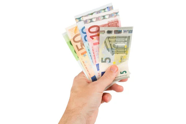 Euro banknot el closeup içinde