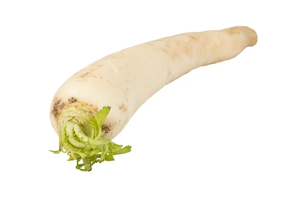 Daikon rättika på vit bakgrund — Stockfoto