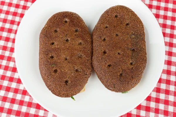 Two rye flatbred on a plate — Stock Photo, Image