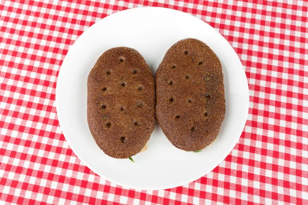 Two rye flatbred on a plate — Stock Photo, Image