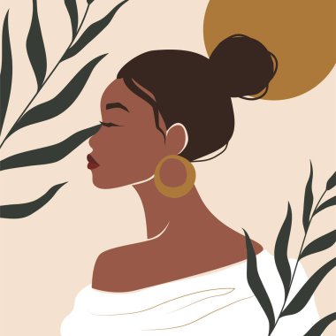 Boho kadın portresi profili