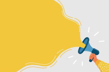 Hoparlör ve diyalog kutusu illüstrasyon kavramı