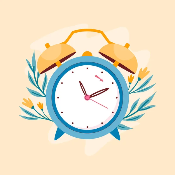 Illustration Avant Ressort Plat Avec Horloge — Image vectorielle