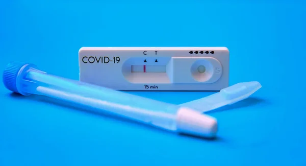 Rychlé Jednoduché Self Test Covid Antigen Negativním Výsledkem Poskytuje Výsledky — Stock fotografie