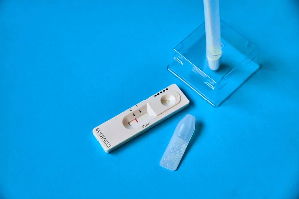 Fast Simple Self Test Covid Antigen Negative Result Provides Results — Stock Photo, Image