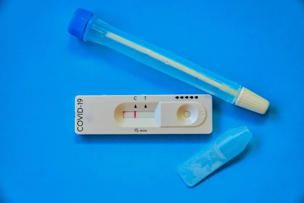 Fast Simple Self Test Covid Antigen Negative Result Provides Results — Stock Photo, Image