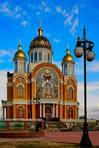 Moderna Cattedrale Intercessione Della Madre Dio Nel Quartiere Obolon Kiev — Foto Stock