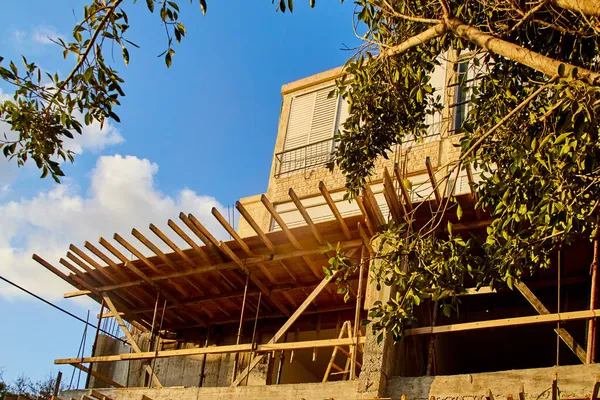 Haifa Israele Ottobre 2021 Rafforzamento Ristrutturazione Miglioramento Della Casa Sul — Foto Stock