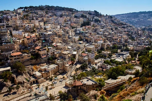 Uitzicht Vanaf Stad David Silwan Siloam Arabische Buurt Oost Jeruzalem — Stockfoto