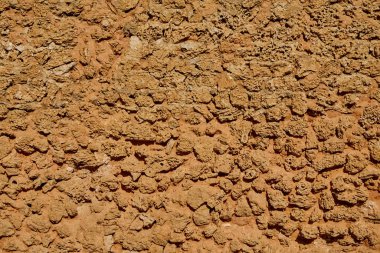 turuncu duvarın dokusu, kaplanmış alçı, biçim grunge, metin için boşluk, kopyalamak için boşluk