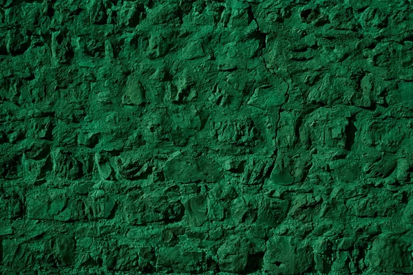 Texture Mur Vert Plâtre Couvert Style Grunge Espace Pour Texte — Photo