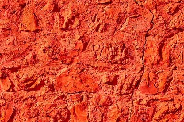 Textura Pared Color Rojo Brillante Yeso Cubierto Estilo Grunge Espacio — Foto de Stock