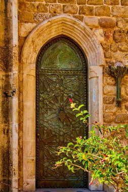 Eski Jaffa Caddelerinde mezuzah, Tel Aviv, İsrail, Orta Doğu