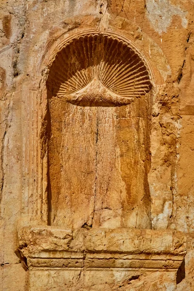 Tapınaklar Ritüel Avluları Içeren Bir Roma Mabedi Pan Kutsal Mağarası — Stok fotoğraf