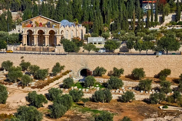 Jeruzalem Israël November 2021 Zicht Kerk Van Alle Volkeren Tuin — Stockfoto