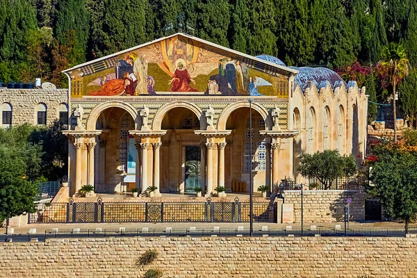 Jeruzalem Israël November 2021 Zicht Kerk Van Alle Volkeren Tuin — Stockfoto