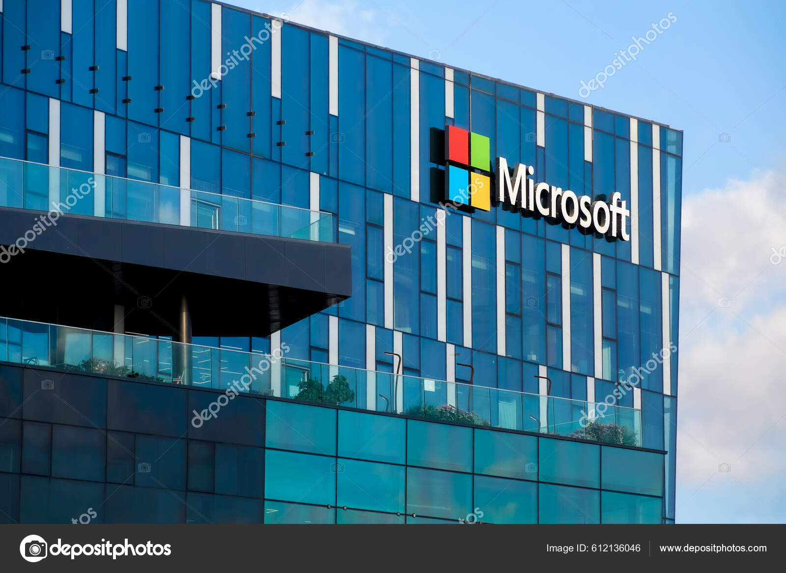 Haifa Israel July 2022 Microsoft Logo Facade Office Building Campus