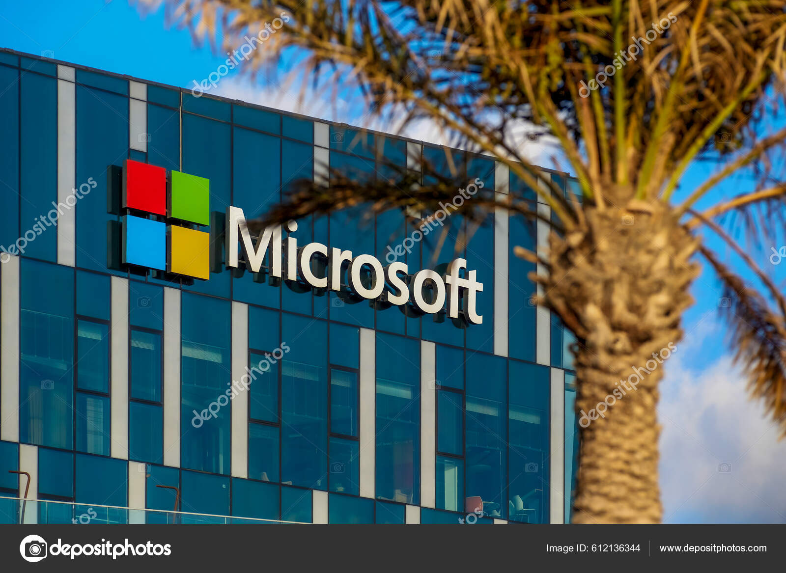 Haifa Israel July 2022 Microsoft Logo Facade Office Building Campus