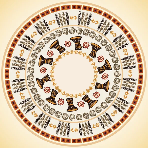 Afrika motifleri ile dairesel bir desen