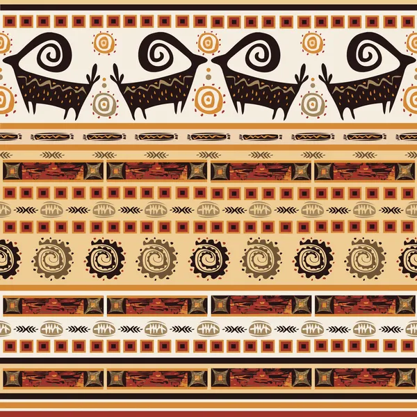 Padrão com ornamentos africanos — Vetor de Stock