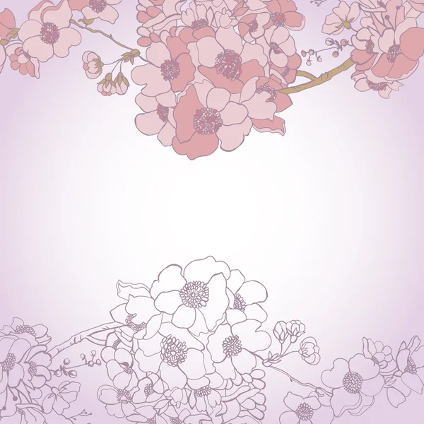 Background with cherry blossom — Stock Vector