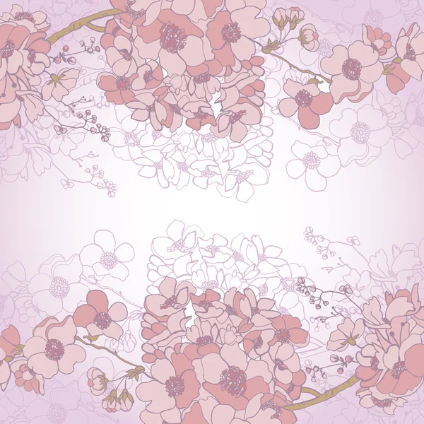 Декоративний фон з квітковими гілками — стоковий вектор
