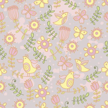 Vintage pastel çiçek desenli