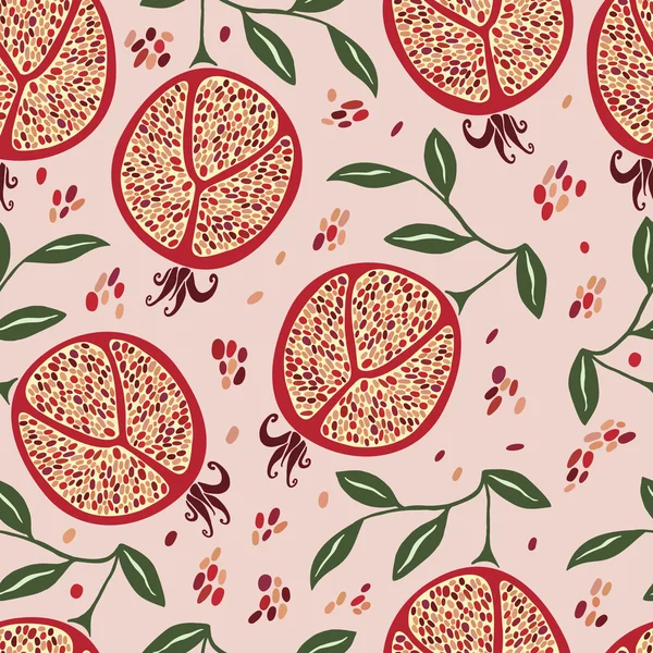 Pattern with pomegranates — Stock Vector