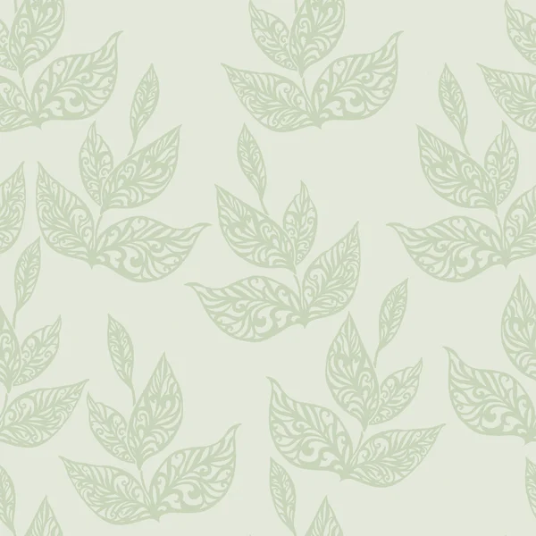 Sans couture avec des feuilles délicates — Image vectorielle